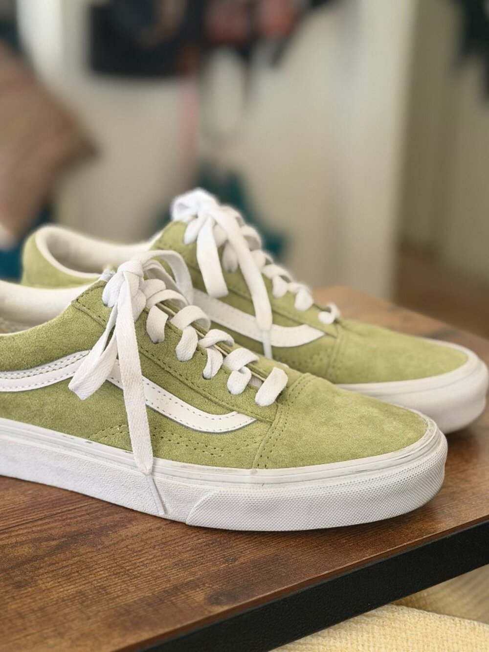 Vans Old Skool Light Green Suede Low Tops